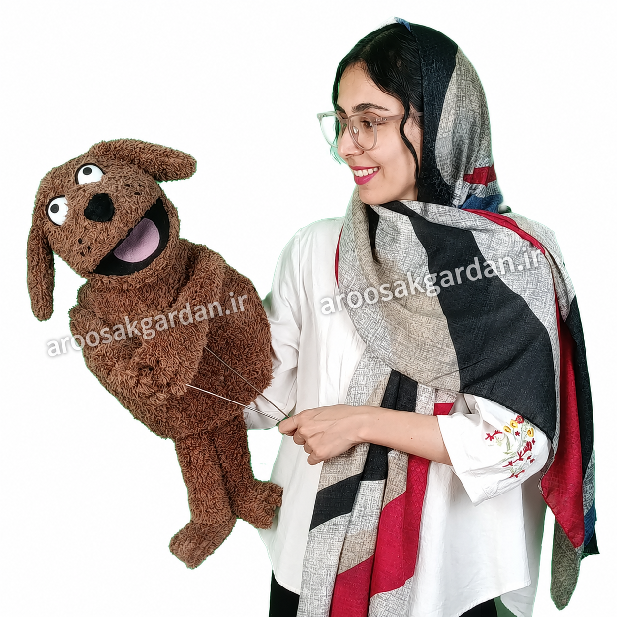 عروسک دستی نمایشی  سگ هاپو مهربون
