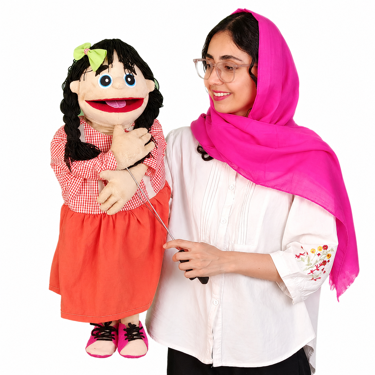 عروسک دستی نمایشی دختر با نمک