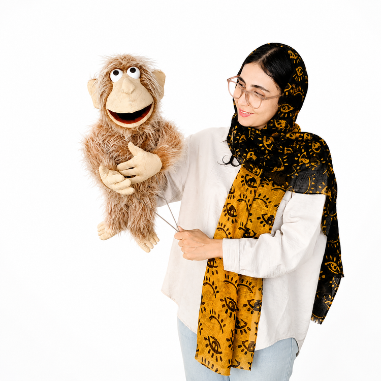 عروسک دستی نمایشی گوریل بامزه